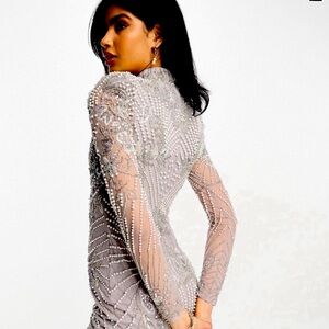 ASOS EDITION Pearl Placement Mini Dress